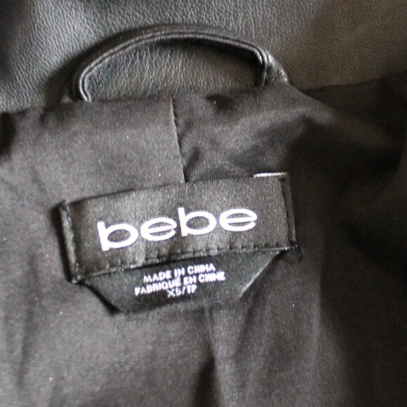 BEBE Black Pleather Belted Vest, XS - Picture 5 of 8